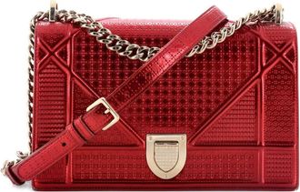 Dior Diorama Flap Bag Cannage Embossed Calfskin Medium shoulder bag - Rood
