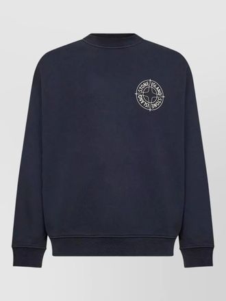 Stone Island 6100001 sweatshirt ribbed neckline cuffs hem