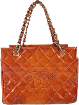 Chanel Pre-owned Tote Bags, female, Orange, Size: ONE SIZE Pre-owned Vintage Quilted Tote Bag