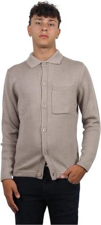 AT.P. CO Beige Knopen Trui Winter Lange Mouw - Heren - Vesten - Beige - L - Wol - Truien & Vesten