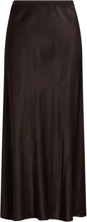 Nordstrom Bias Cut Satin Maxi Skirt in Brown Mole at Nordstrom, Size Xx-Large