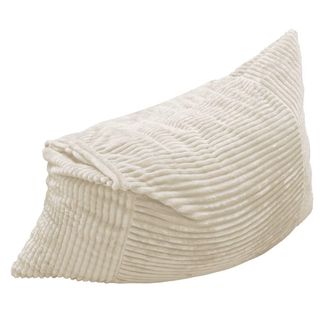Urban Meuble Puf pera cama convertible flanela acanalada blanco claro desenfundable