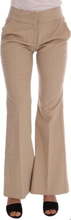 Ermanno Scervino Womens Flare Pants Beige - Tan Cotton - Size EU 38 (Womens)