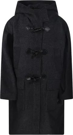 Ganni Peacoat Wool Duffle Coat - female - Ganni - Parkas - Gray - XS - Coats