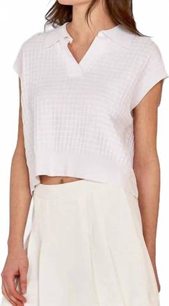Autumn Cashmere Womens Grid Stitch Top In White