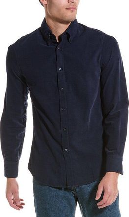 Brunello Cucinelli MenS Colorful Blue Cotton Button Down Shirt, Size XS