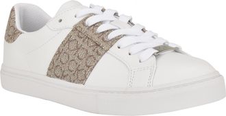 Calvin Klein Womens Gwena Sneaker, Whilte Logo Multi 142, 3.5 UK