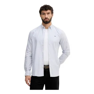 Lindbergh Overhemden, Heren, Blauw, S, Katoen, Formele Overhemden