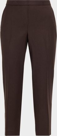 Theory Treeca Virgin Wool Flannel Cropped Pull-On Pants