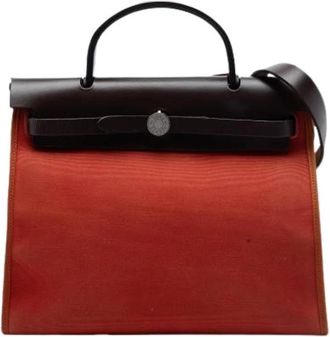 Herm&egrave;s Pre-owned Herbag Zip 31 - Dames - Vintage Handtas - Oranje - ONE Size - Leer - Vintage