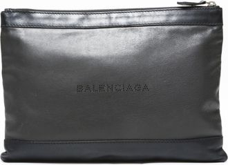Balenciaga Black Leather Clutch Bag (Pre-Owned)