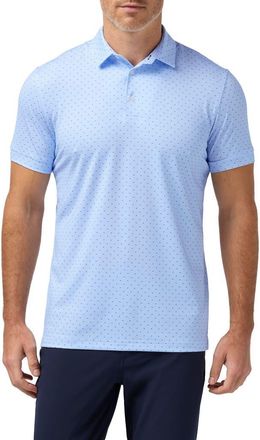 Mizzen+Main Versa Trim Fit Performance Golf Polo in Cloud Blue Stacked Geo at Nordstrom, Size Xx-Large