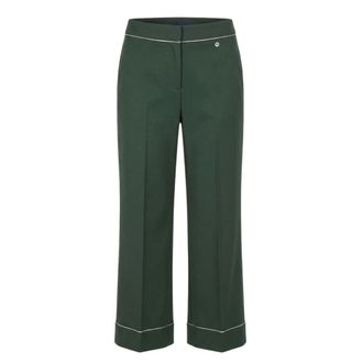 Trussardi Wide-leg broek - Dames - Broeken - Groen - Maat: S Poliester