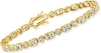 Ross-Simons CZ Bracelet in 18kt Gold Over Sterling