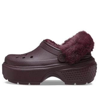 Crocs (WMNS) Crocs Stomp Lined Clogs Dark Cherry 208546-6WD