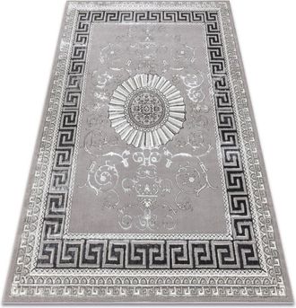 RugsX Rugsx - Bliss Z160az246 Alfombra Gris Oscuro / Gris - Marco, Griego, Exclusivo, Estructural Grey 120x170 Cm