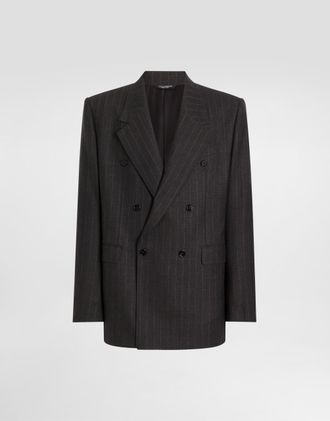 Dolce & Gabbana Palermo Double-breasted Pinstripe Wool Jacket - Man Suits And Blazers Multi-colored 48