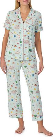 Kate Spade New York print crop pajamas in Light Green/Pt at Nordstrom, Size X-Large