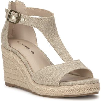 Lucky Brand Cyleste Platform Wedge Espadrille in Natural/Platino at Nordstrom, Size 8.5