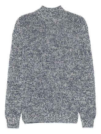 Tagliatore high-neck speckled sweater - Blue