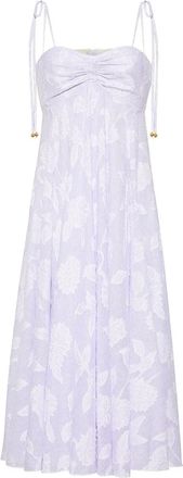 Cara Cara Sunray jurk met bloemenprint en gestrikt bandje - Blauw