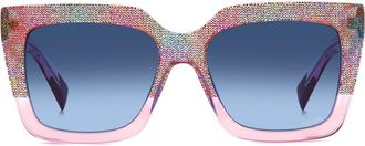Missoni 55mm Square Sunglasses in Pink Pattern Multi/Blue at Nordstrom Rack