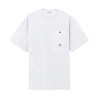 Stone Island T-Shirts, male, Gray, S, S0115 Pocket T Shirt