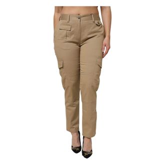 Dolce & Gabbana Broeken, Dames, Bruin, S, Katoen, Bruine Cargo Tapered Broek