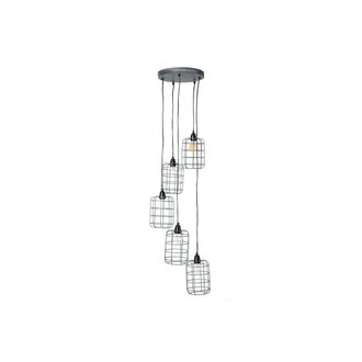 Miliboo L&aacute;mpara De Techo Industrial De Metal Gris Loft Con 5 L&aacute;mparas Multinivel