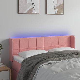 vidaXL Cabecero Con Led De Terciopelo Rosa 147x16x78/88 Cm Vidaxl