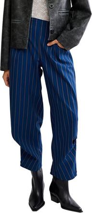 Free People Nice Choice Stripe Pull-On Pants in Navy Combo Pinstripe at Nordstrom, Size X-Small