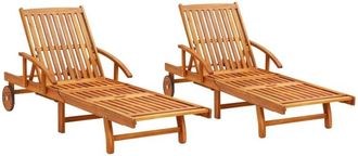 vidaXL Vidaxl - Sun Loungers 2 pcs Solid Acacia Wood