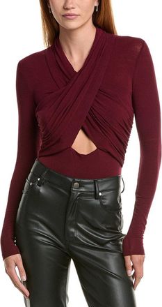 Bardot Aliyah Jersey Wrap Wool-Blend Bodysuit