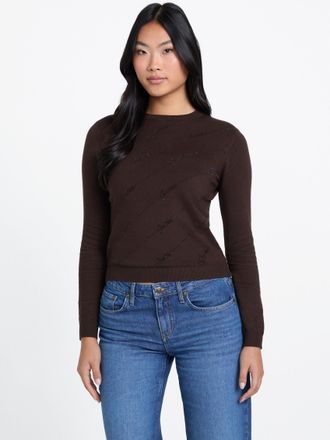 Guess Peggy Rhinestone Logo Sweater