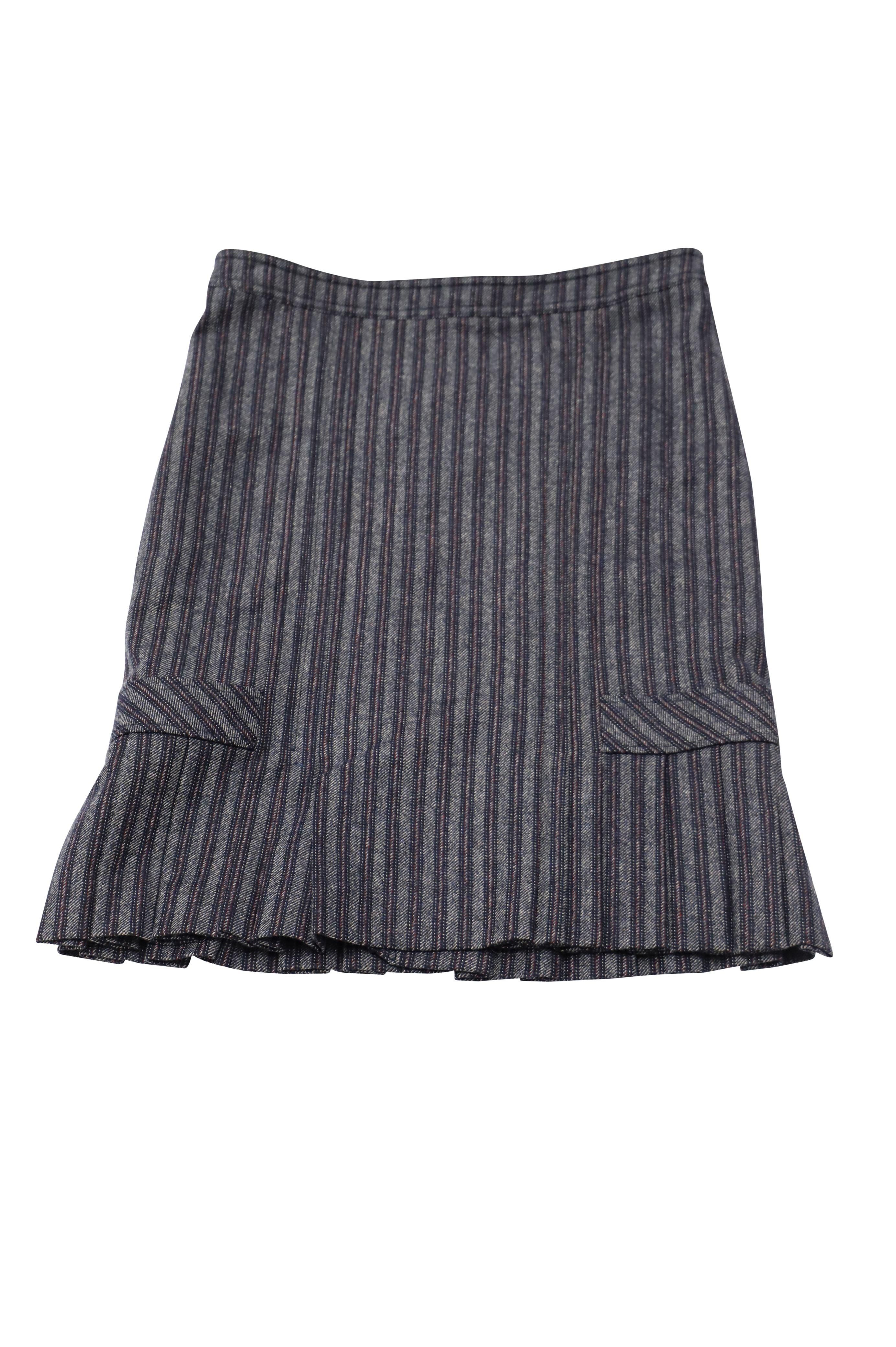 スカート Mcqueen Flounced Delave Cotton Denim Mini Skirt Alexander McQueen Flounced Delavé Cotton Denim Mini Skirt
