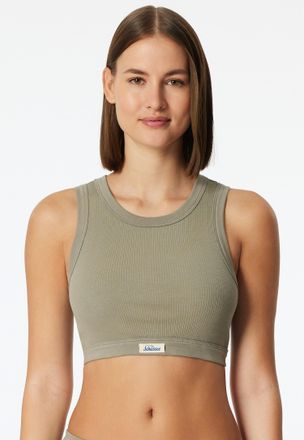 Schiesser Bustier SCHIESSER Revival Kollektion, Damen, Gr. 36, N-Gr, 713, gr&uuml;n, Feinripp, Obermaterial: 95% Baumwolle, 5% Elasthan, BHs Bustier, Breite Abschl&uuml;s