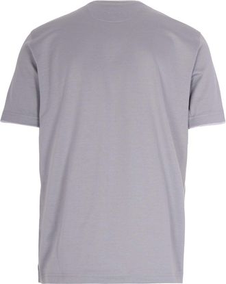 Eleventy Mens Crew-Neck T-Shirt Sugar Light Grey Cotton T-Shirts And Polos