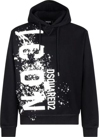 Dsquared2 Heren, Sweatshirts & Hoodies, Zwart, Maat: XS Katoen