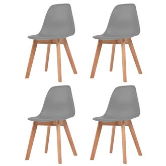 vidaXL Vidaxl - Sillas De Comedor 4 Unidades Pl&aacute;stico Gris