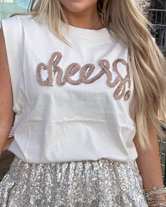 Skies Are Blue Clothing Cheers Sleeveless Top In White