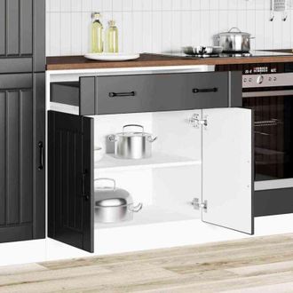 vidaXL vidaXL Base da Cucina Lucca Nero in Legno Multistrato