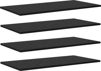 vidaXL Tablero De Estante Para Libros 4 Pcs Negro 100 X 40 X 1.5cm Vidaxl
