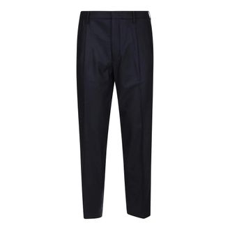 Hindustrie Broeken, Heren, Blauw, XL, Wol, Elegante Chino Broek