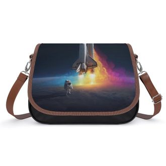 Generic Astronaut Rocketship Crossbody Bags for Women Shoulder Messenger Bag Purse Handbags