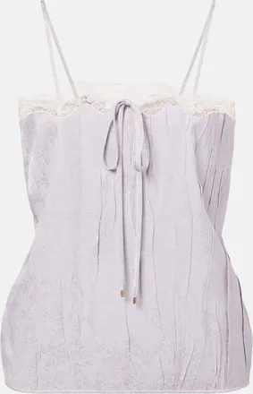 Chlo&eacute; Chlo&eacute; Lace-trimmed silk top