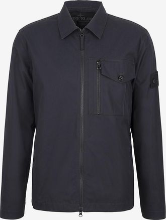 Stone Island Hemdjacke aus Baumwollcanvas 1200007 Weatherproof Stone Island Ghost