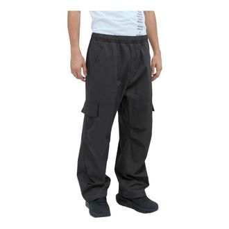Moncler Logo Patch Cargo Trousers - male - Moncler - Wide Trousers - Gray - XL - Trousers