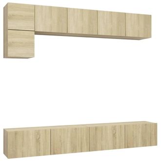 vidaXL Vidaxl - Muebles De Pared De Tv 5 Pzas Aglomerado Color Roble Sonoma
