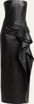 Proenza Schouler Alonna Strapless Leather Dress