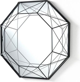 Oresteluchetta Espejo De Pared Geom&eacute;trico En Metal Negro Mate 45x45 Shine